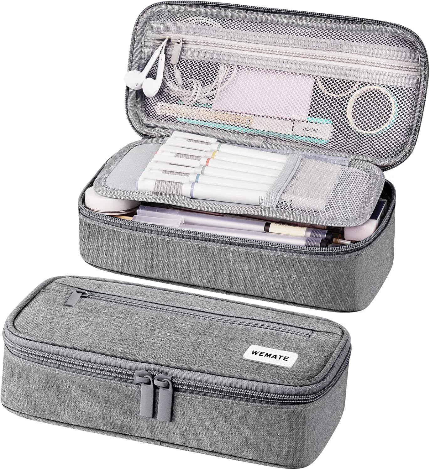 WEMATE Pencil Case, Large Storage Organizer, Makeup Bag, Teacher Must - have, Big Pencil Pouch, Marker Case for College