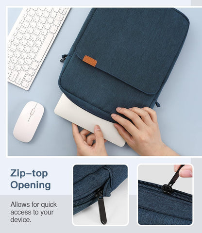 MoKo 13 Inch Tablet Sleeve Bag, Fits with 13 Inch New iPad Pro M5 & Air M4/M3, iPad Pro 12.9 M2&M1,Surface Laptop Go 12.4,Galaxy Tab S8+/S9+ 12.4,Handle Carrying Case with Shoulder Strap,Black &Gray