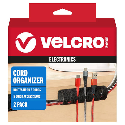 VELCRO Brand Reusable Cable Ties, Practical Tech Gifts for Men, 100 Pack 6 Inch Cable Management Ties for Electronics and Desk Organization, Black