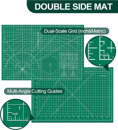 10 Pcs Self Healing Cutting Mat Bulk, 12"×18" Rotary Cutting Mats for Crafts, A3 Sewing Boards for Fabric Quilting Scrapbooking Precision Cutting Double Sided 5-Ply