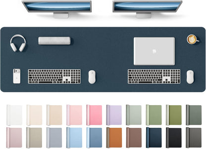 YSAGi Leather Office Desk Pad Protector, Large Mouse Pad, Non-Slip, PU Leather, Laptop Desk Blotter, Waterproof Writing Pad for Office and Home, Black, 23.6" x 13.8" - Colors B