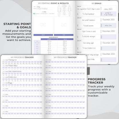 Clever Fox Fitness & Food Journal – Nutrition & Workout Planner for Women & Men – Diet & Gym Exercise Log Book with Calendars, Diet & Training Trackers - Undated, A5 Size, Hardcover (Forest Green)