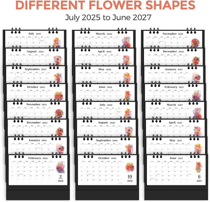 KONVINIT Small Desk Calendar 2026-2027, 6.3" x 3.1", 2026 Desk Calendar - Runs From January 2026 Until December 2027, 24 Months Mini Desktop Calendar for School, Home and Office Supplies