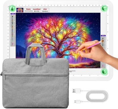 A2 Light Pad (25.2" x 18.4"), Large Magnetic Bright Light Box for tracing,6 Levels Dimming/3 Color,Physical Buttons,Light Board for Diamond Painting,Light Table for Drawing, Sketching