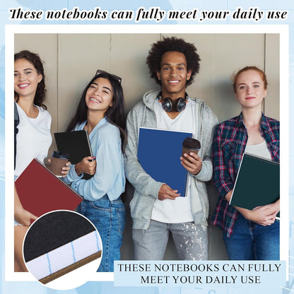 MotiMind 4 Pack Landscape Notebook Top Spiral Bound 11 x 9.5 Inch College Ruled Legal Pads Horizontal Notepad with Hole Punched Pages for Office School Meeting Project Notes Daily Use, White