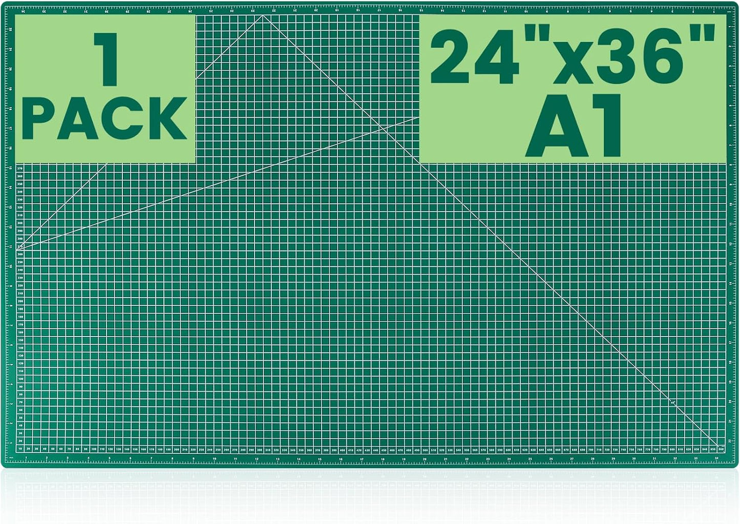 Large Cutting Mat 24"x36", 1 Pack Double-Sided 5-Ply Self Healing Sewing Cutting Mat, Cutting Mats Board for Crafts-Sewing, Fabric, Quilting, Scrapbooking Project
