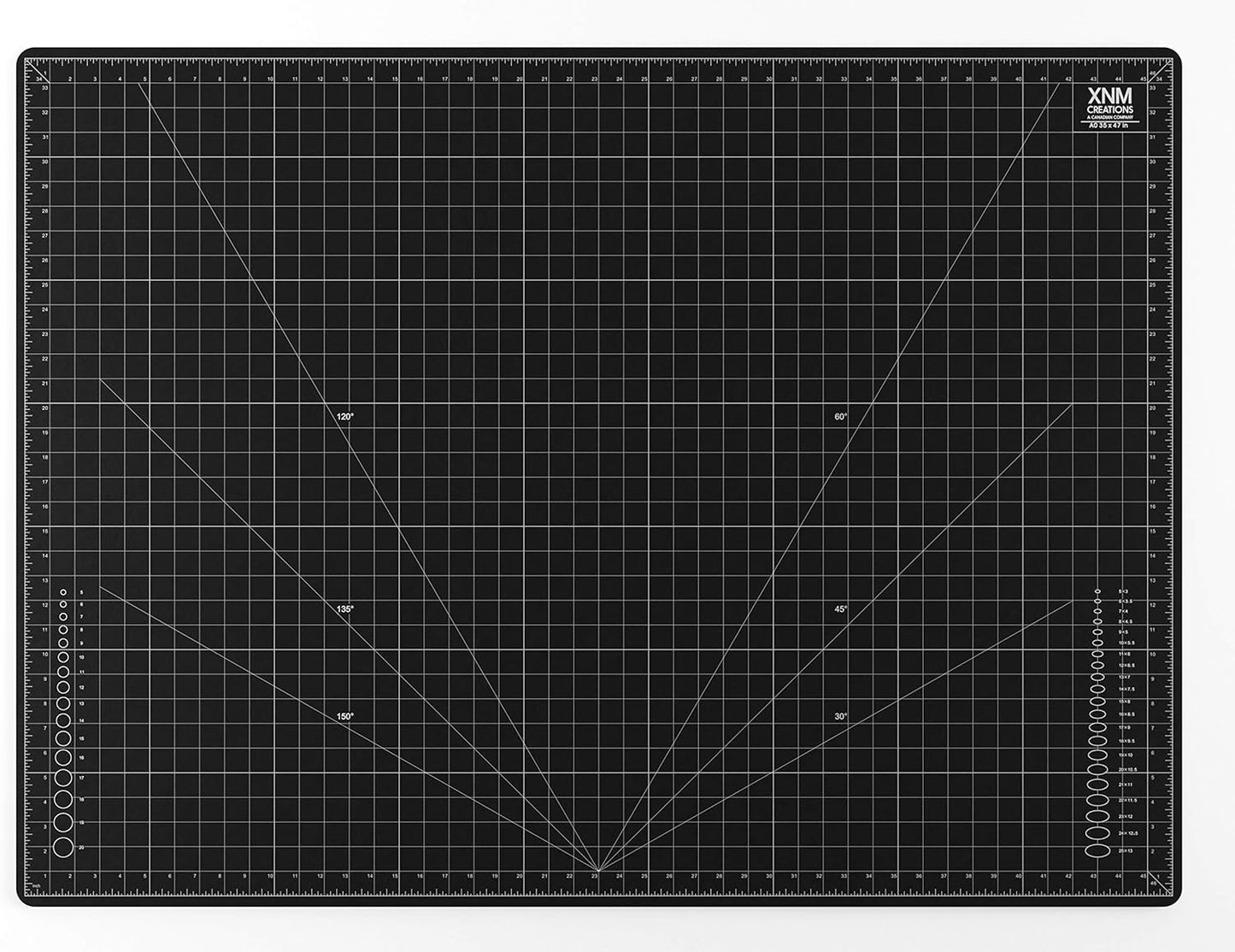 XNM Premium Self Healing Cutting Mat - 18 Inches by 24 inches - A2, 3 Layer Quality PVC Construction - Dual Sided, Imperial and Metric Grid Lines - Perfect for Cutting, Sewing, and Crafts