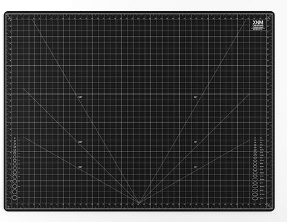 XNM Premium Self Healing Cutting Mat - 18 Inches by 24 inches - A2, 3 Layer Quality PVC Construction - Dual Sided, Imperial and Metric Grid Lines - Perfect for Cutting, Sewing, and Crafts