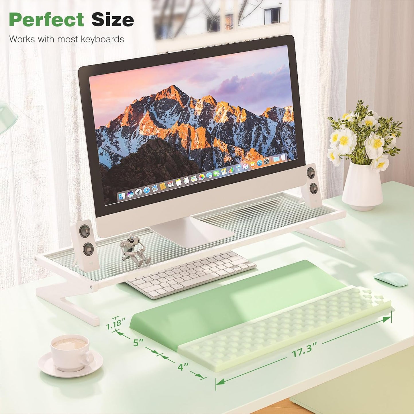 Ospelelf Tilt Keyboard Stand with Wrist Rest, Comfy Ergonomic Keyboard Riser Holder for Office Home