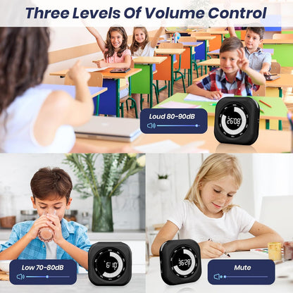 PERSUPER Visual Timer for Kids, 10 Hours Countdown/Up, with Rechargeable, 3 Volume Levels, 3 Brightness Display, and Magnetic, Homeschool Study Tool, Large Digital Timers for Classroom, Kitchen