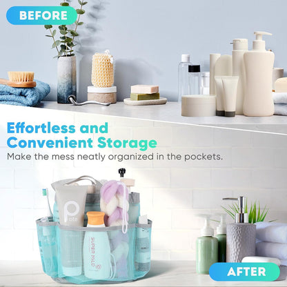 EUDELE Mesh Shower Caddy Portable for College Dorm Room Essentials, Shower Caddy Dorm with 8-Pocket Large Capacity for Beach, Swimming, Gym, Travel essentials