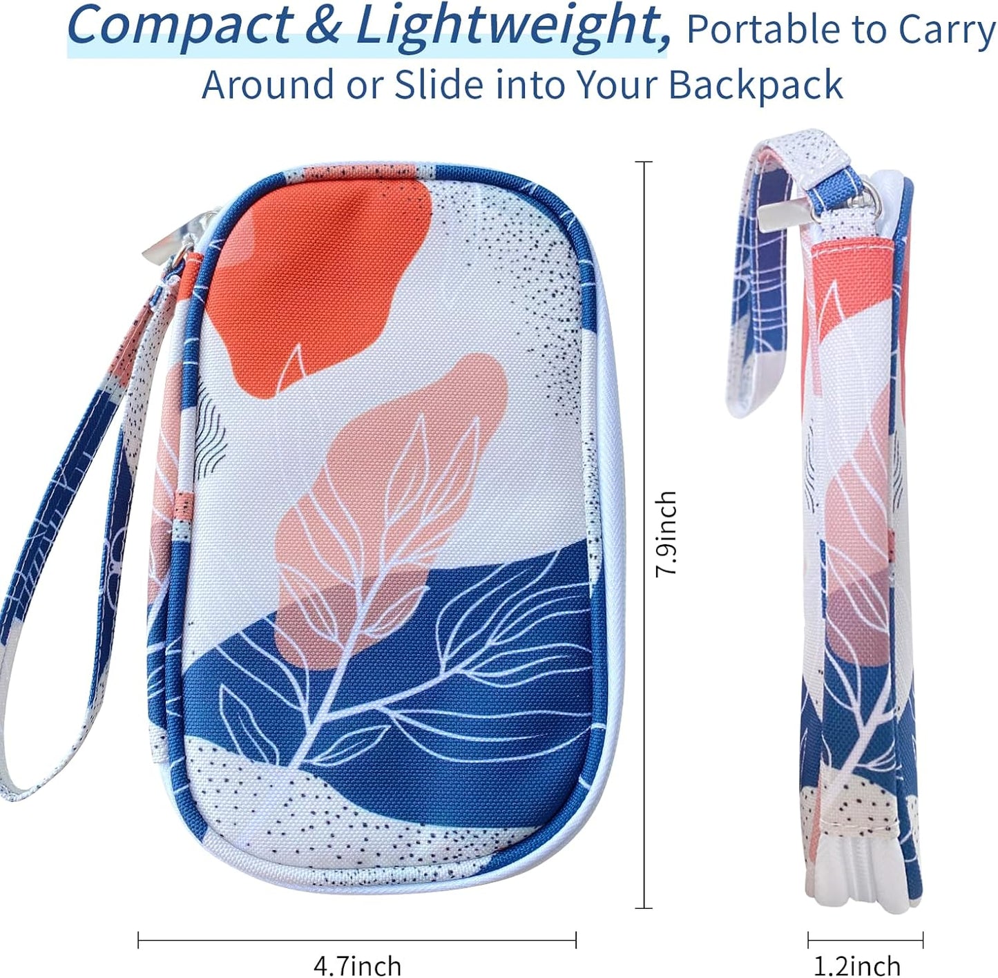 Electronics Organizer Travel Case, Cable Organizer Travel Essentials Tech Pouch,Suitable for Charger, Cable, Phone，Flash Drive,Bohemian leaves