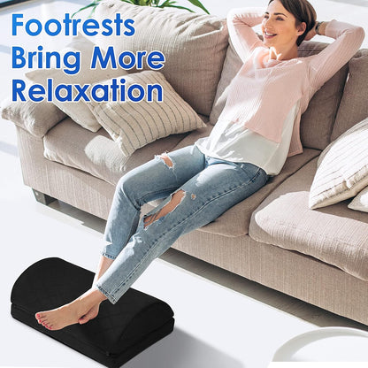CushZone Foot Rest,Desk & Gaming Accessories,Foot Rest for Under Desk at Work,Comfortable Footrest with 2 Adjustable Heights & Removable Cover, Office Desk Accessories（Gray）