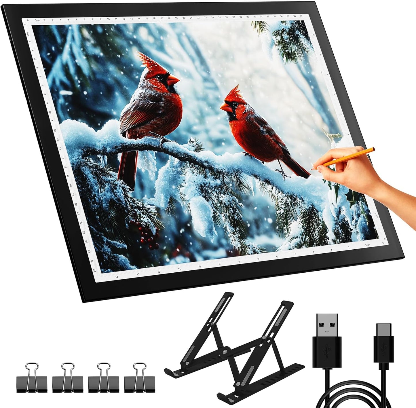 A2 Light Pad 26"x19", 10000+ LUX High Brightness, 3 Colors & 10-Level/Stepless Dimming,Light Board Extra Large with UL Adapter for Diamond Painting, Drawing, Tracing, Sketching-Aluminum Frame