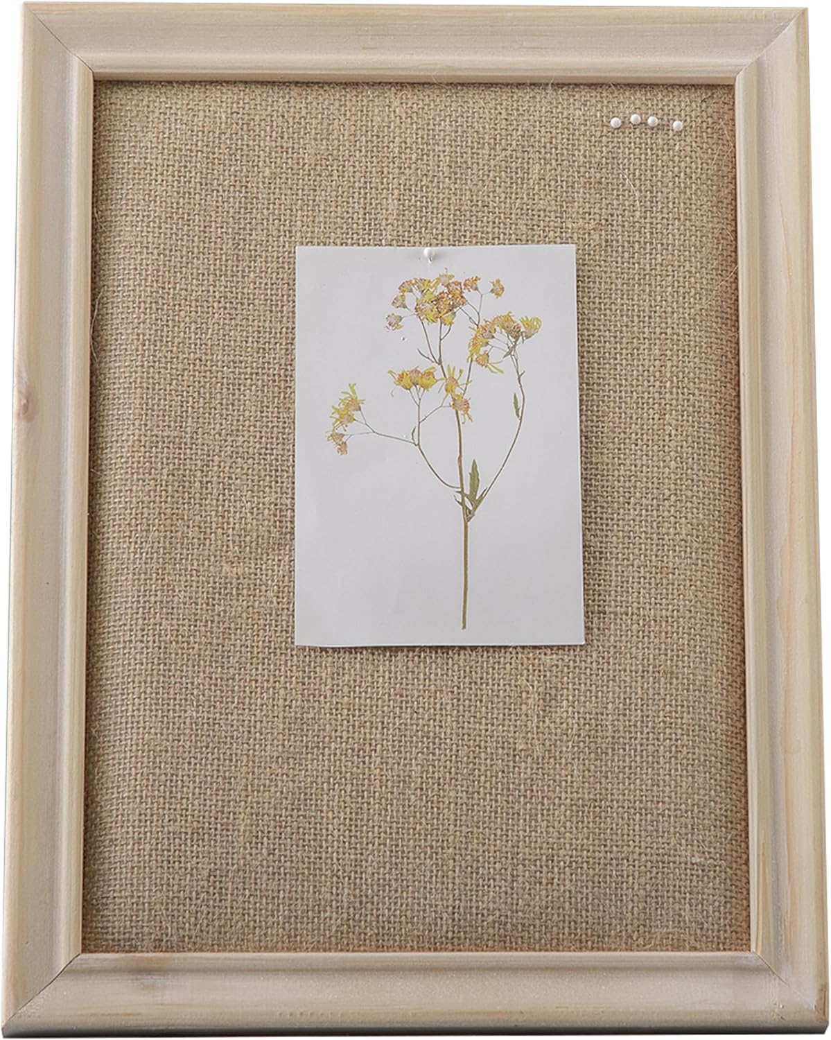SOFE Cute Bulletin Board for Desk, 12"×16" Linen Pin Board, Farmhouse White Wood Frame, Fabric Memo Board/Vision Board Small, Photo Display Board for Office School Home Living Room