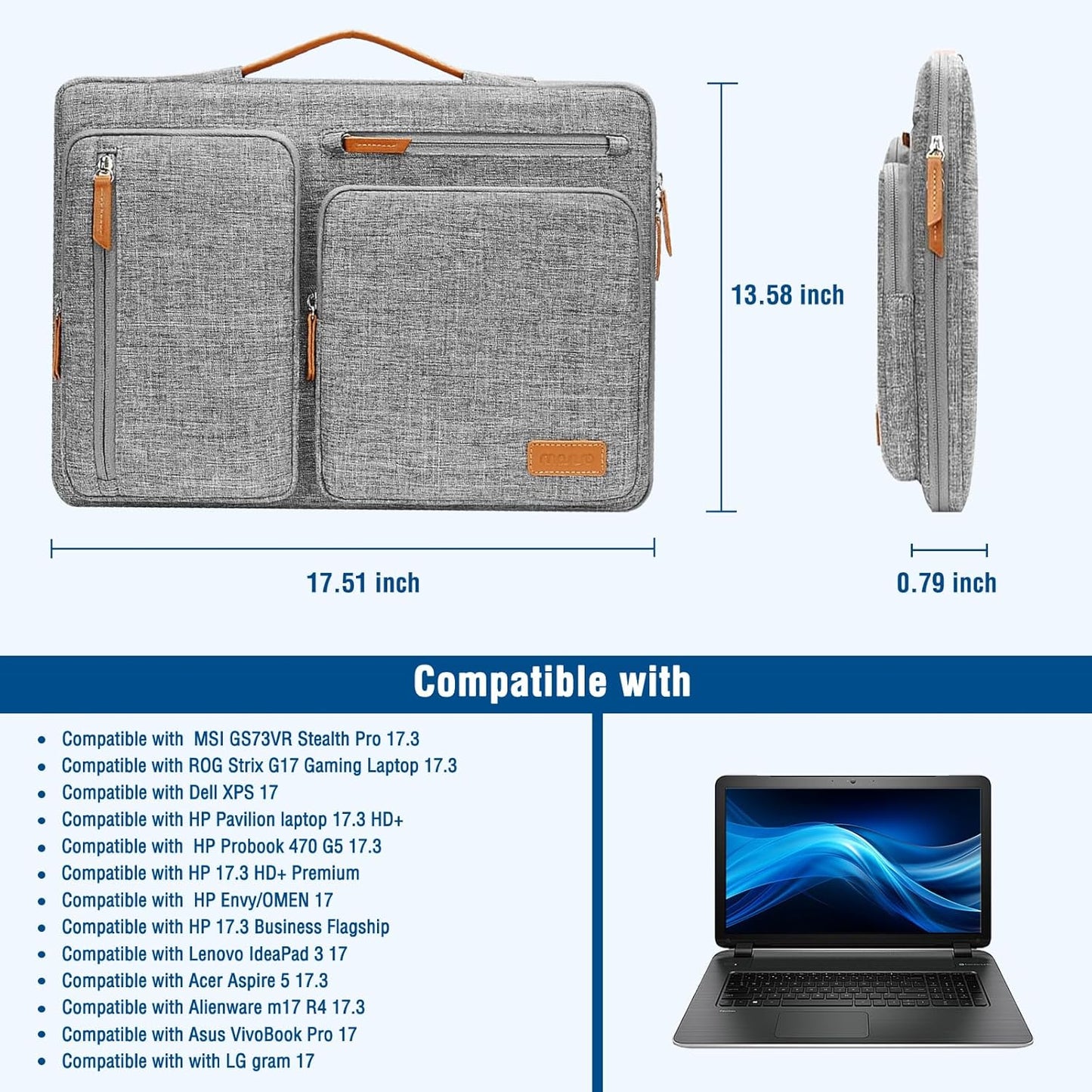 MOSISO 360 Protective Laptop Case 16 inch, 15-15.6 inch Laptop Sleeve Compatible with MacBook Pro 16, HP Acer Dell Lenovo ASUS, Side Open Carrying Case with 4 Zipper Pockets&Handle, Black