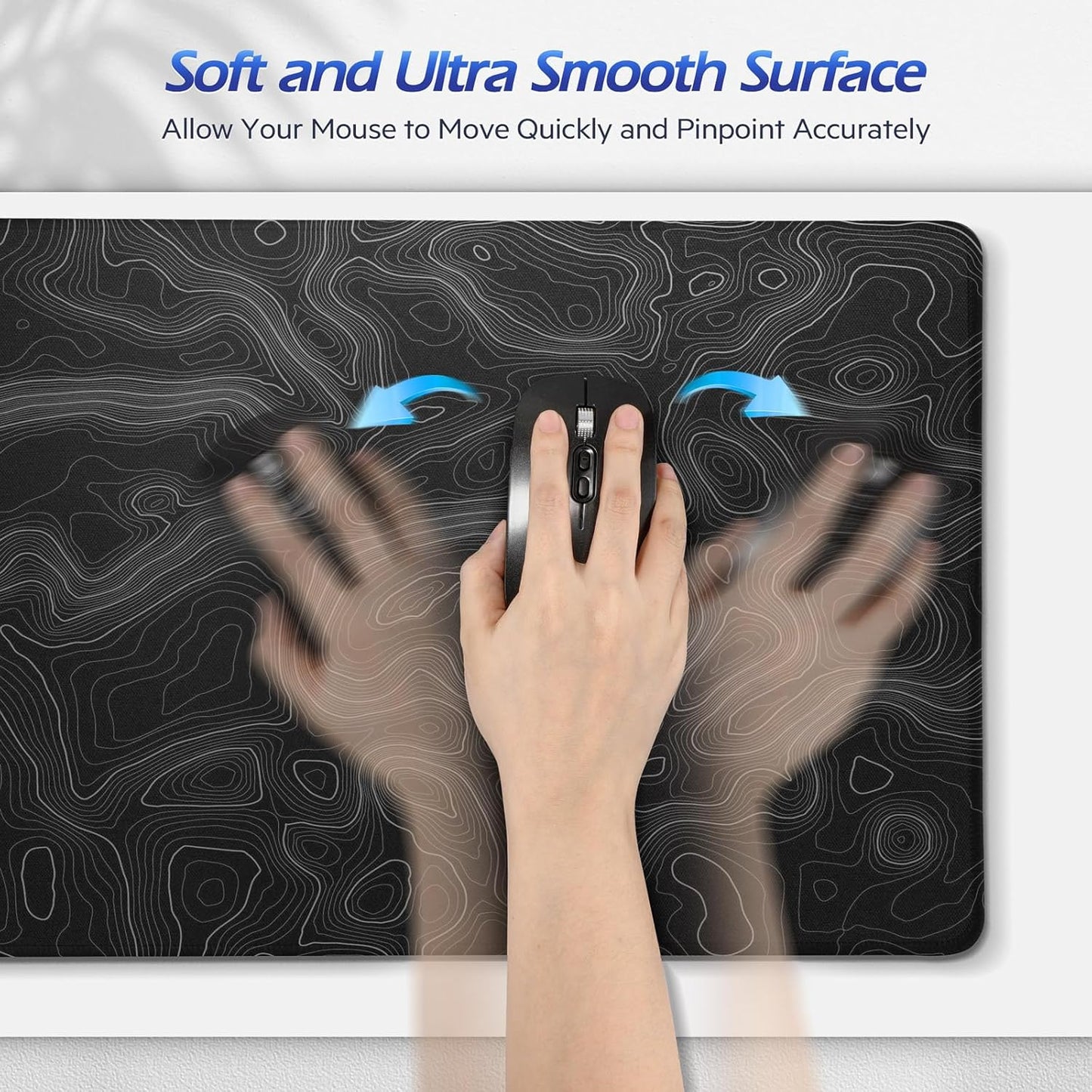Gimars Upgrade Enlarge Silky and Superfine Fabric Gel Memory Foam Keyboard Wrist Rest Set, Ergonomic Keyboard Mouse Wrist Support for Typing Pain Relief, Comfort for Office, Gaming, Computer, Black