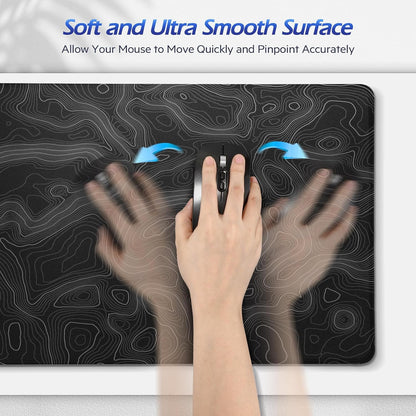 Gimars Upgrade Enlarge Silky and Superfine Fabric Gel Memory Foam Keyboard Wrist Rest Set, Ergonomic Keyboard Mouse Wrist Support for Typing Pain Relief, Comfort for Office, Gaming, Computer, Black