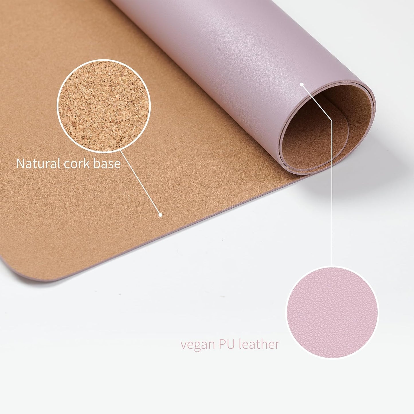 RENMTURE Desk Pad, Cork & PU Leather Desk Mat, Large Mouse pad, Non-Slip Desk Protector and Blotter, Waterproof Writing Pad, Desk Accessories and Organizers for Home Office (Light Yellow, 32"x16")