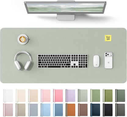 YSAGi Leather Desk Pad Protector, Office Desk Mat, Large Mouse Pad, Non-Slip PU Leather Desk Blotter, Waterproof Laptop Desk Writing Pad for Office and Home (23.6" x 13.8", Eggshell) - Colors B