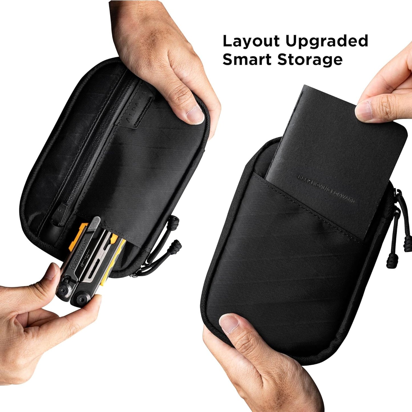 ALPAKA Admin Pouch Pro EDC Organizer - Small Tool Pouch with Smooth Zipper, Weatherproof Storage for Electronics, Cables, Travel Accessories - Black Axogrid 300D Fabric