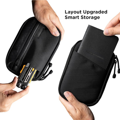 ALPAKA Admin Pouch Pro EDC Organizer - Small Tool Pouch with Smooth Zipper, Weatherproof Storage for Electronics, Cables, Travel Accessories - Black Axogrid 300D Fabric