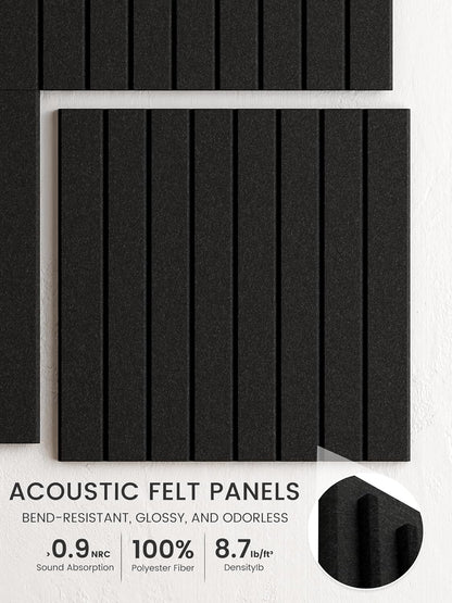 Bumusty Large Cork Board Alternative-48 x 36" Felt Bulletin Board Tiles, with 30 Pushpins, 70 Adhesive Tabs, Fine-Stripe 12-Pack, Cork Boards for Office Push Pin Board Felt Board-Oatmeal