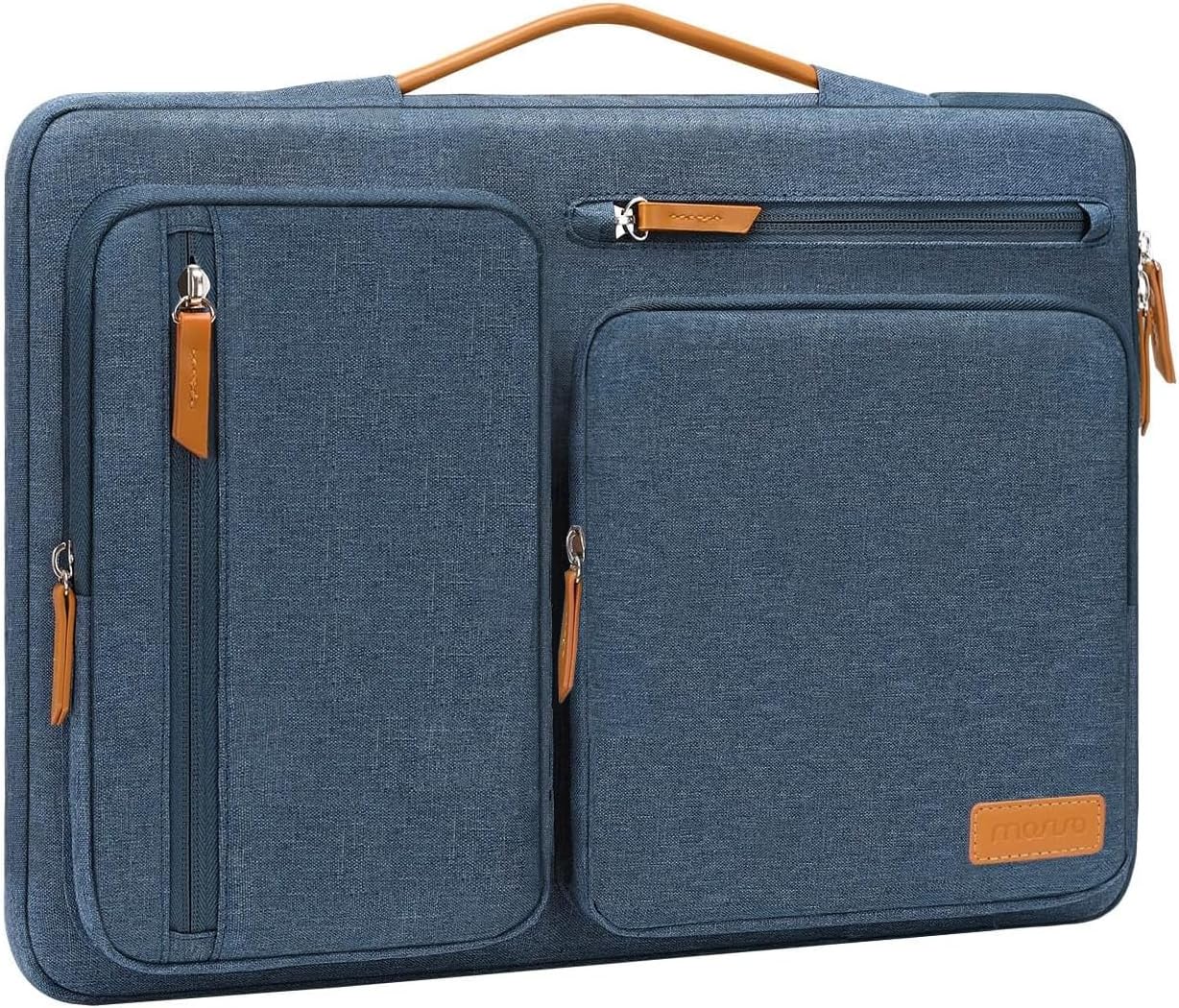 MOSISO 360 Protective Laptop Case 16 inch, 15-15.6 inch Laptop Sleeve Compatible with MacBook Pro 16, HP Acer Dell Lenovo ASUS, Side Open Carrying Case with 4 Zipper Pockets&Handle, Black