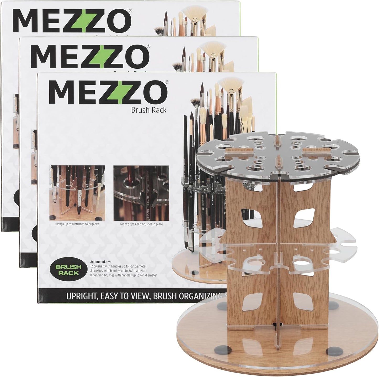 HG Art Concepts Mezzo Artist Drawing Rack - Wood Grain Laminate Multi Layer Desk Stand Professional Storage Display Organizer for Pens, Pencils, Drafting and all other Drawing Tools