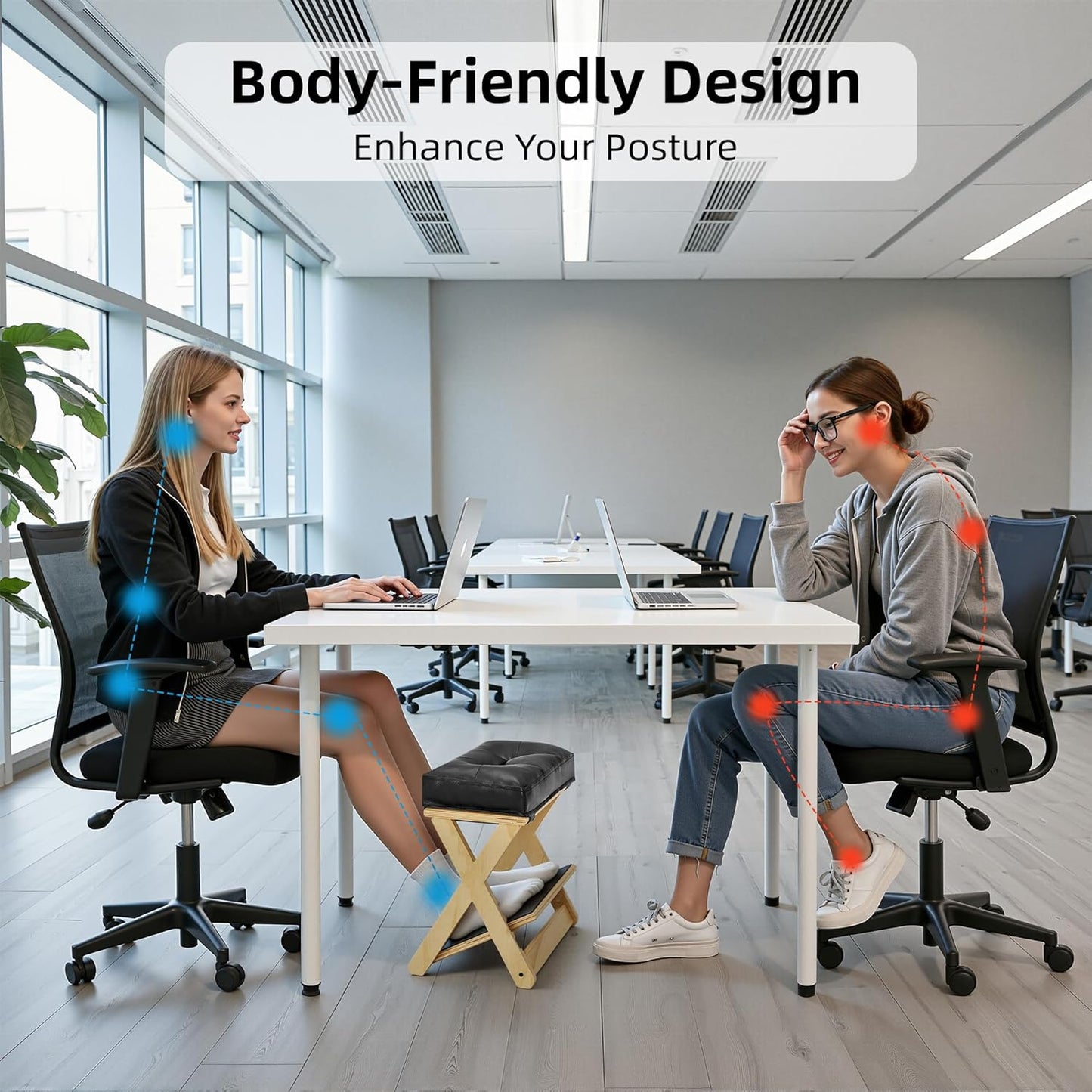 HOMELTSTBO Adjustable Foot Rest Under Desk, Wooden Double Step Footrest with 3 Height Options & Non-Slip EVA Surface, Ergonomic Foot Rest for Under Desk at Work, Enhances Posture,Home Office-Natural