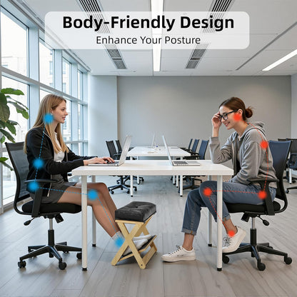 HOMELTSTBO Adjustable Foot Rest Under Desk, Wooden Double Step Footrest with 3 Height Options & Non-Slip EVA Surface, Ergonomic Foot Rest for Under Desk at Work, Enhances Posture,Home Office-Natural