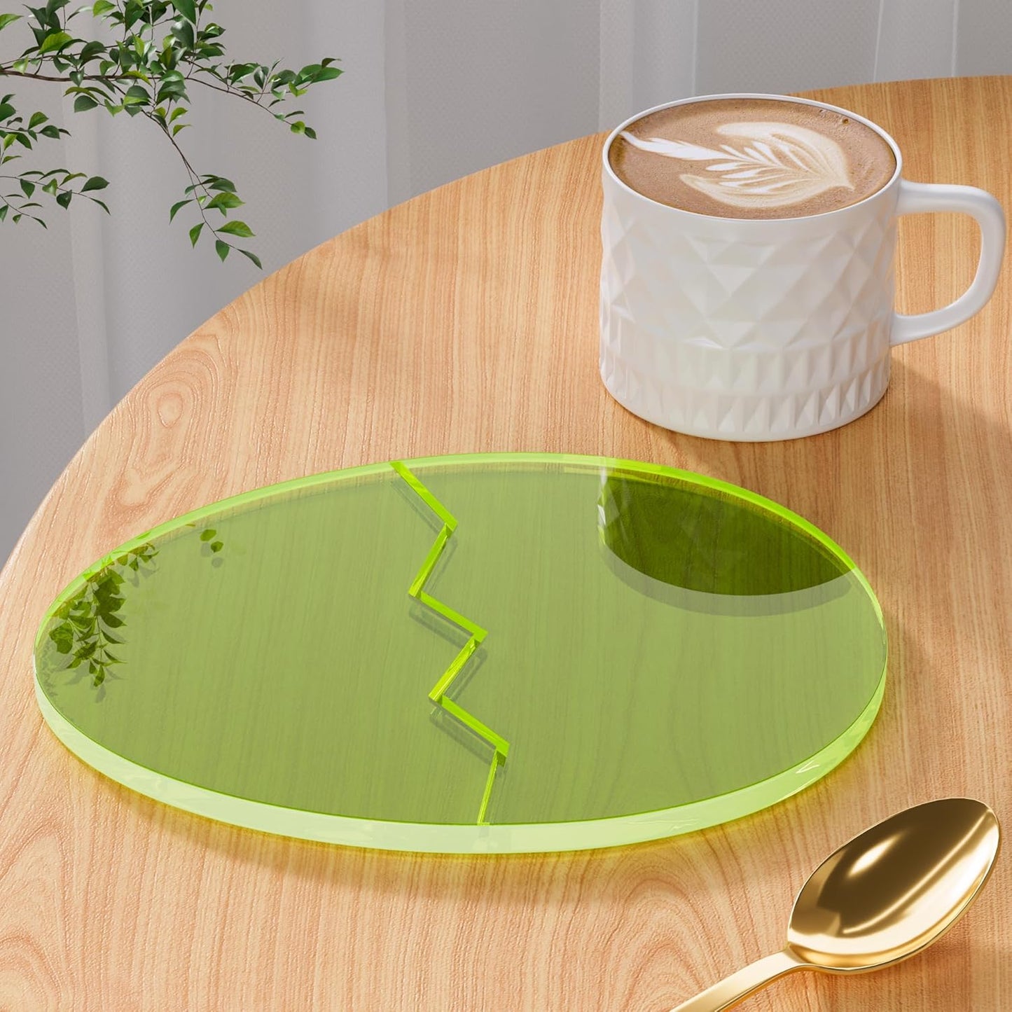 Acrylic Coaster Decorative Plates, Irregular Bar Drink Coaster, Clear Cloud Shape Coffee Cup Coaster, Perfect for Tabletop Protection and Accessories Display.(Gold)