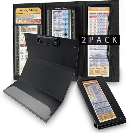 2Packs Nursing Clipboard Foldable, Black Nurse Clipboard for Medical Profession
