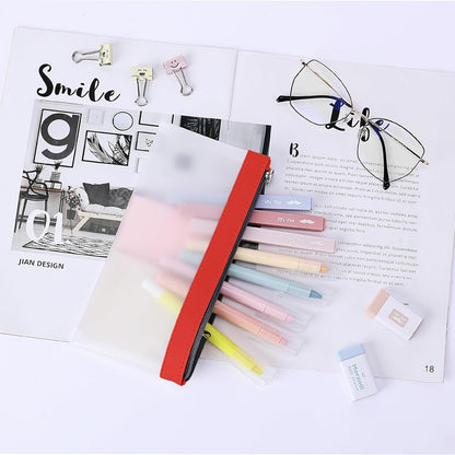 Mr. Pen- Clear Pencil Pouch, 8.50"x4.25", 3 Pack, Durable TPU Material, Medium Water-Resistant Pencil Bags with Smooth Zipper, Multipurpose Clear Pouch for Stationery, School, Office, Travel Supplies