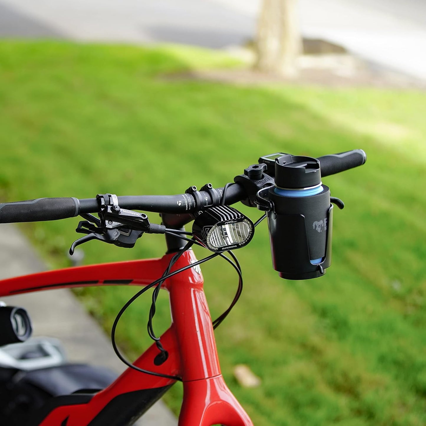RAM Mounts Tough-Claw Mount Cup Holder, Level Cup 16oz Self-Leveling Drink Holder with B Size 1" Ball, Handlebar & Rail Clamp RAM-B-132-400U