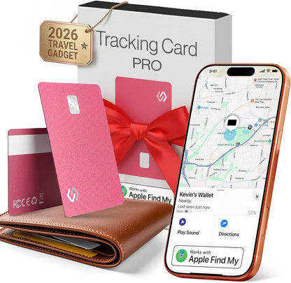 SPOTMINDERS Apple MFi Certified Wallet Tracker PRO for Travel Credit Card Design Works with Apple Find My IP68 Waterproof Rechargeable Tracking Card for Wallet Luggage Passport 0.07in Slim Item Finder