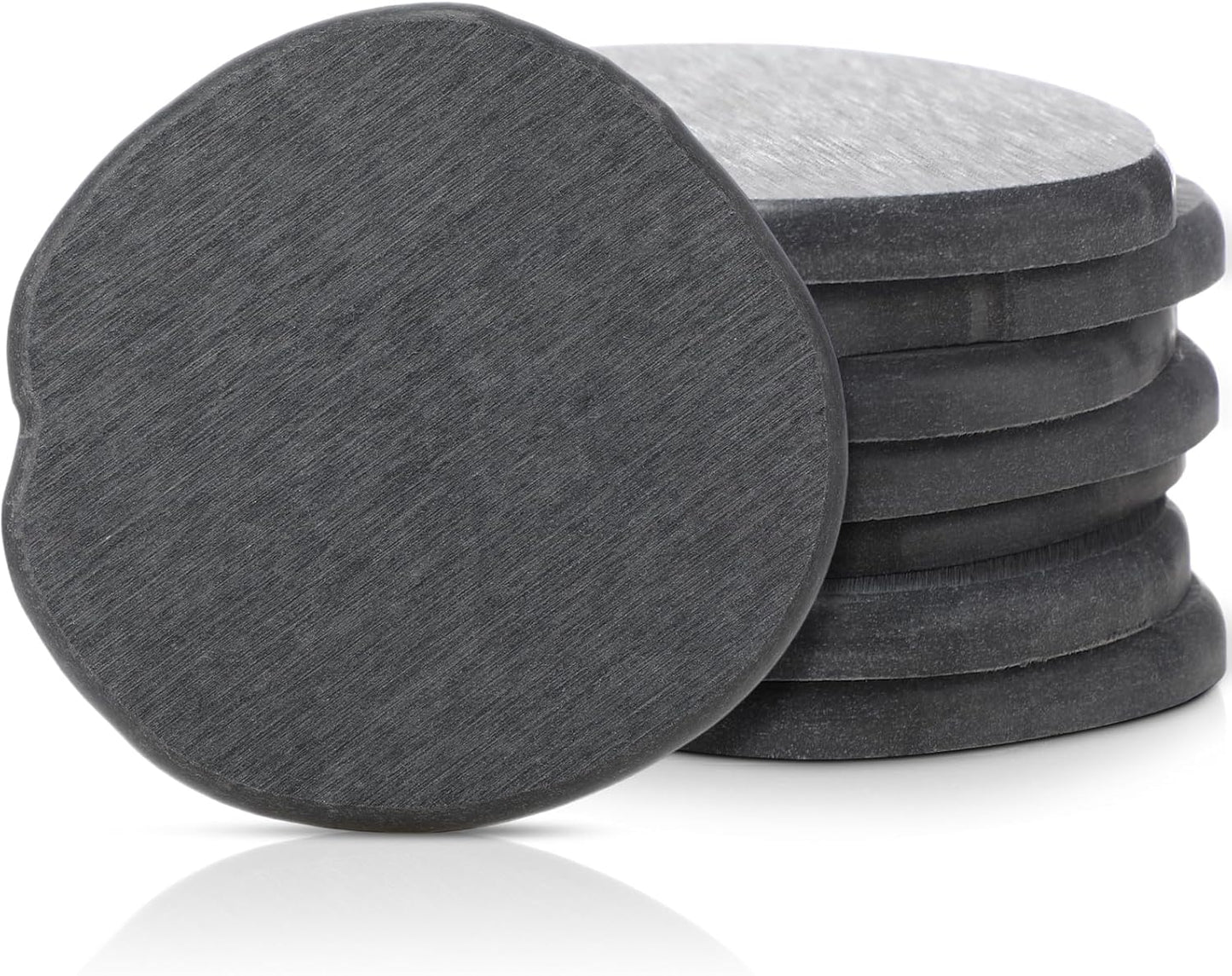 Diatomaceous Earth Coasters Set of 4，Cool Absorbent Quick-Dry Drink Coasters for Desks, Cute Modern Stone Design with Stylish White Aesthetic (4, White)