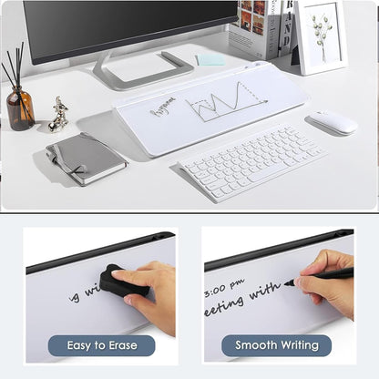 Desk Whiteboard Perfect for School, Office, and Home Use Includes 1 Marker & 1 Eraser Dry Erase Desktop Whiteboard with Drawer for Storage Ideal for Office Desk Organizer, Tasks & Notes.