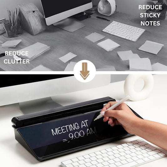 Desktop Dry Erase Board with Charger and LED Lamp (White)