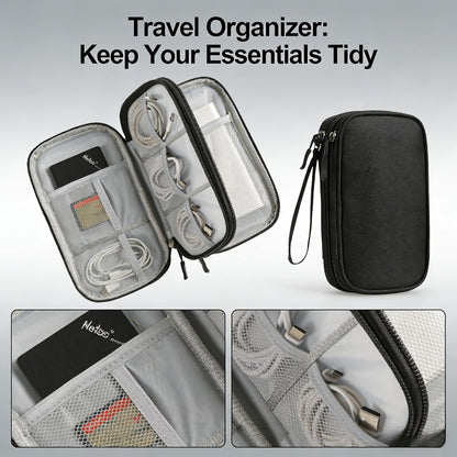 Travel Storage Box - Hard EVA Protective Cover for Mobile Power Bank, Charger, Cable, Phone and Accessories - Portable Storage Bag for Airplane, Business Travel, Home Furnishings