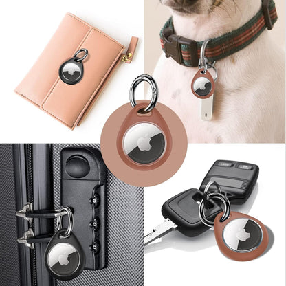 UNBREAKcable AirTag Holder for Apple - 4 Pack Air Tag Case [Fit Tightly Design] [Easy to Install] [Hold Securely] Waterproof TPU Protective Cover with Metal Keychain for Kids,Pet,Luggage,Backpack,Keys