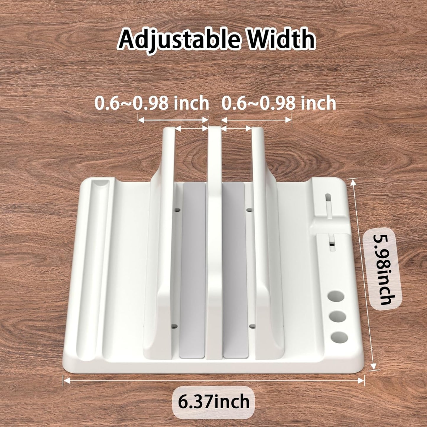 Vertical Laptop Stand Holder - Adjustable ABS Plastic Laptop Holder Vertical, Space-Saving 4 in 1 Compatible with All MacBook Pro Air, Mac, HP, Dell, Microsoft Surface (Black)