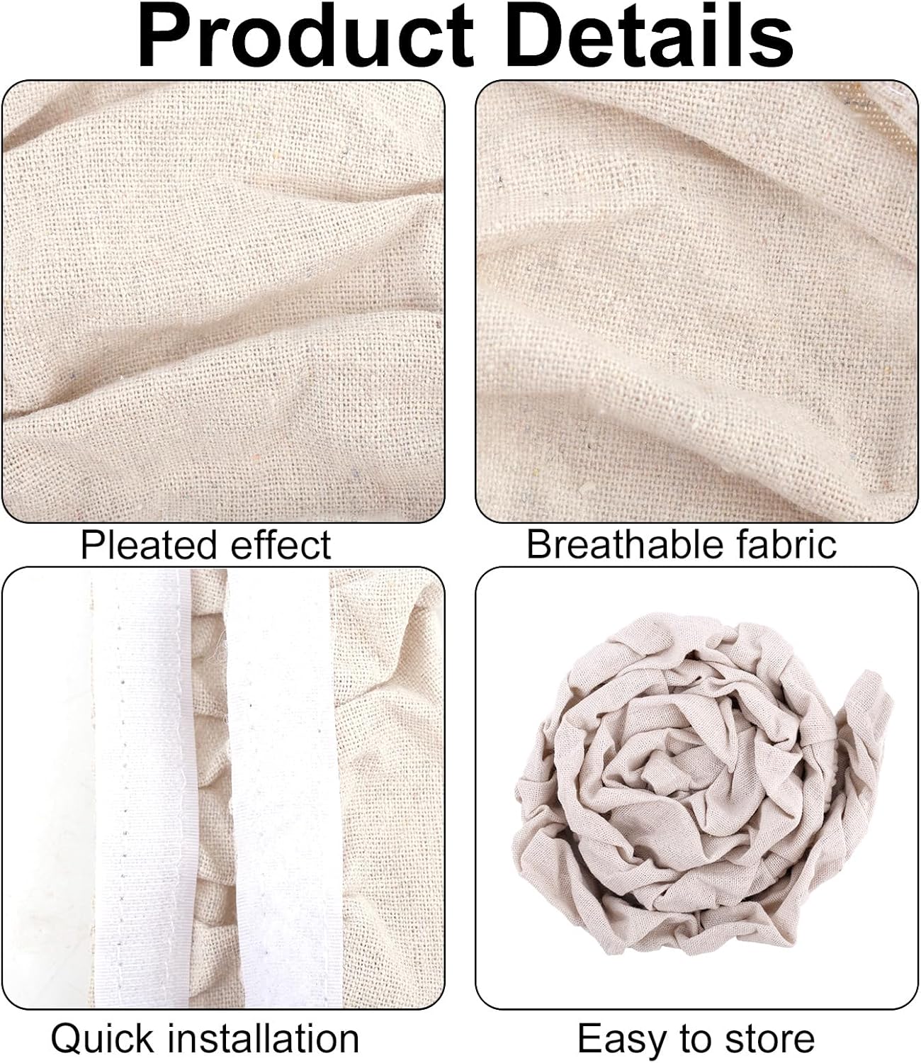 Fabric Cord Cover, 180x14cm/70.9x5.5in Linen Cable Sleeve for Chandelier Chain Lamp Wires TV Cords & Home Cable Management