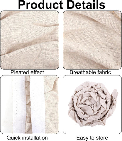 Fabric Cord Cover, 180x14cm/70.9x5.5in Linen Cable Sleeve for Chandelier Chain Lamp Wires TV Cords & Home Cable Management