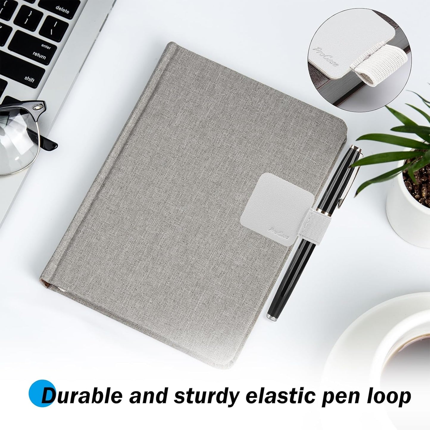 ProCase (5 Pack) Pen Loop Holder for Notebooks Journals Planners Tablet Case, Self Adhesive Leather Pencil Holder with Elastic Loop for Pens, Apple Pencil, Stylus Pen -Black
