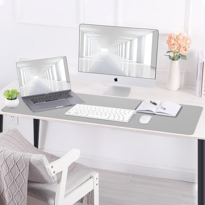 AFIING Large Desk Mat 47" x 17", Dual-Sided Natural Cork & PU Leather Desk Pad, Non-Slip Waterproof Mouse Pad for Office, Home & Gaming, Black