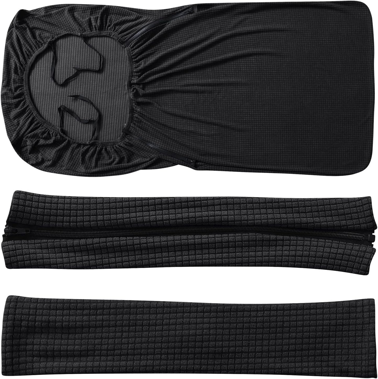FORCHEER Office Chair Armrest Covers 12-15 Inch Velvet Elastic Black Arm Rest Covers for Desk Computer Chairs Washable
