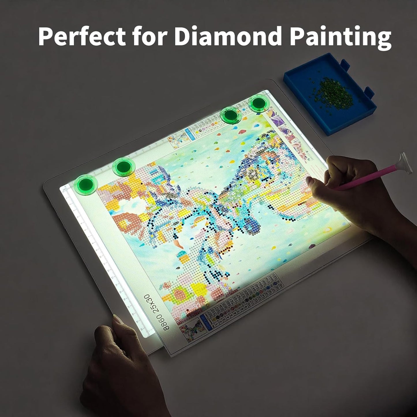 TOHETO Rechargeable A2 Light Pad for Diamond Painting 25.2''x18.4'', Magnetic Diamond Art Light Board, Wireless Lightbox for Tracing and Drawing, Cordless LED Light Table for Sketching, Weeding Vinyl