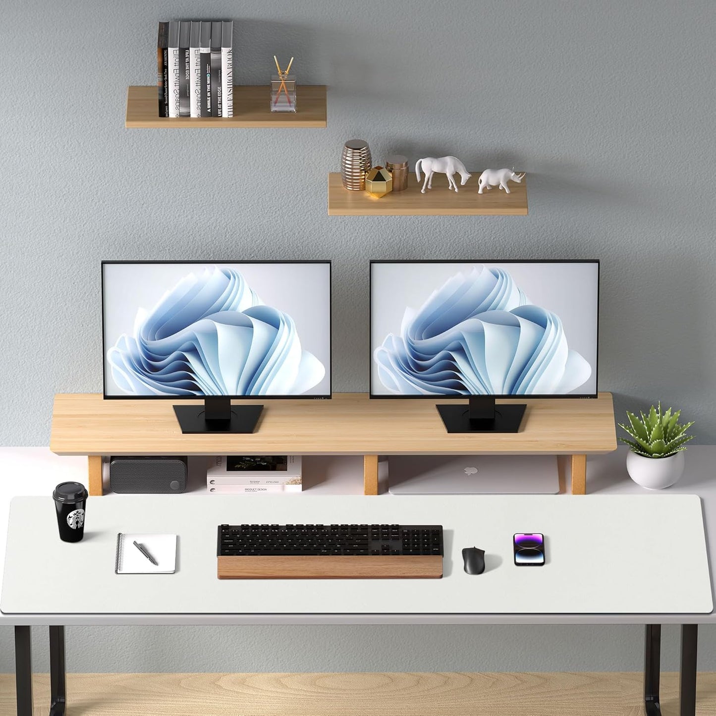Aothia Leather Office Desk Pad Protector, Non-Slip PU Leather Desk Blotter, Waterproof Laptop Writing Mouse Pad for Office and Home, Black, 31.5" x 15.7" - Colors A