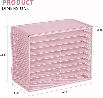 Marbrasse Mesh Marker Organizer, Metal Desktop Storage Rack for 126 Markers, Pens, Pencils, 9 Tier Marker Holder for Office Classroom & Home Art Supplies(Black)